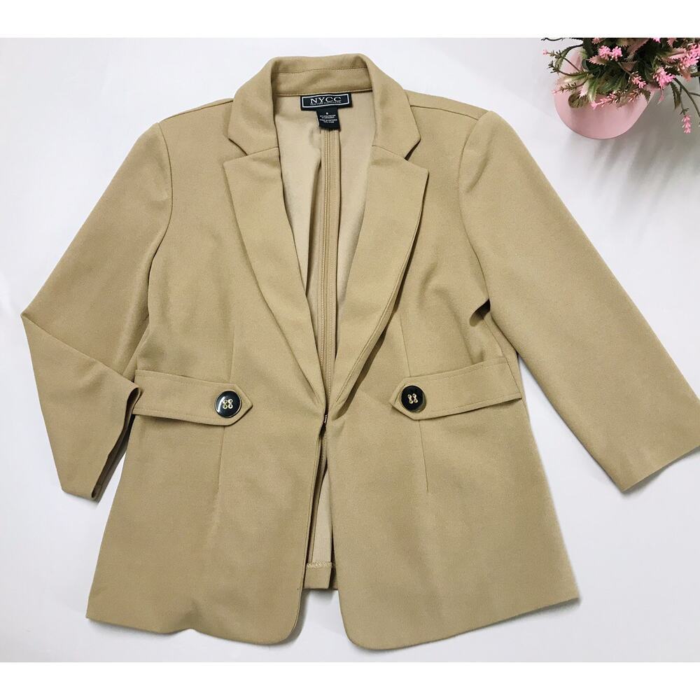 Button Brown Blazer Business Career Jacket Casual Chic Classic Capsule Wardrobe